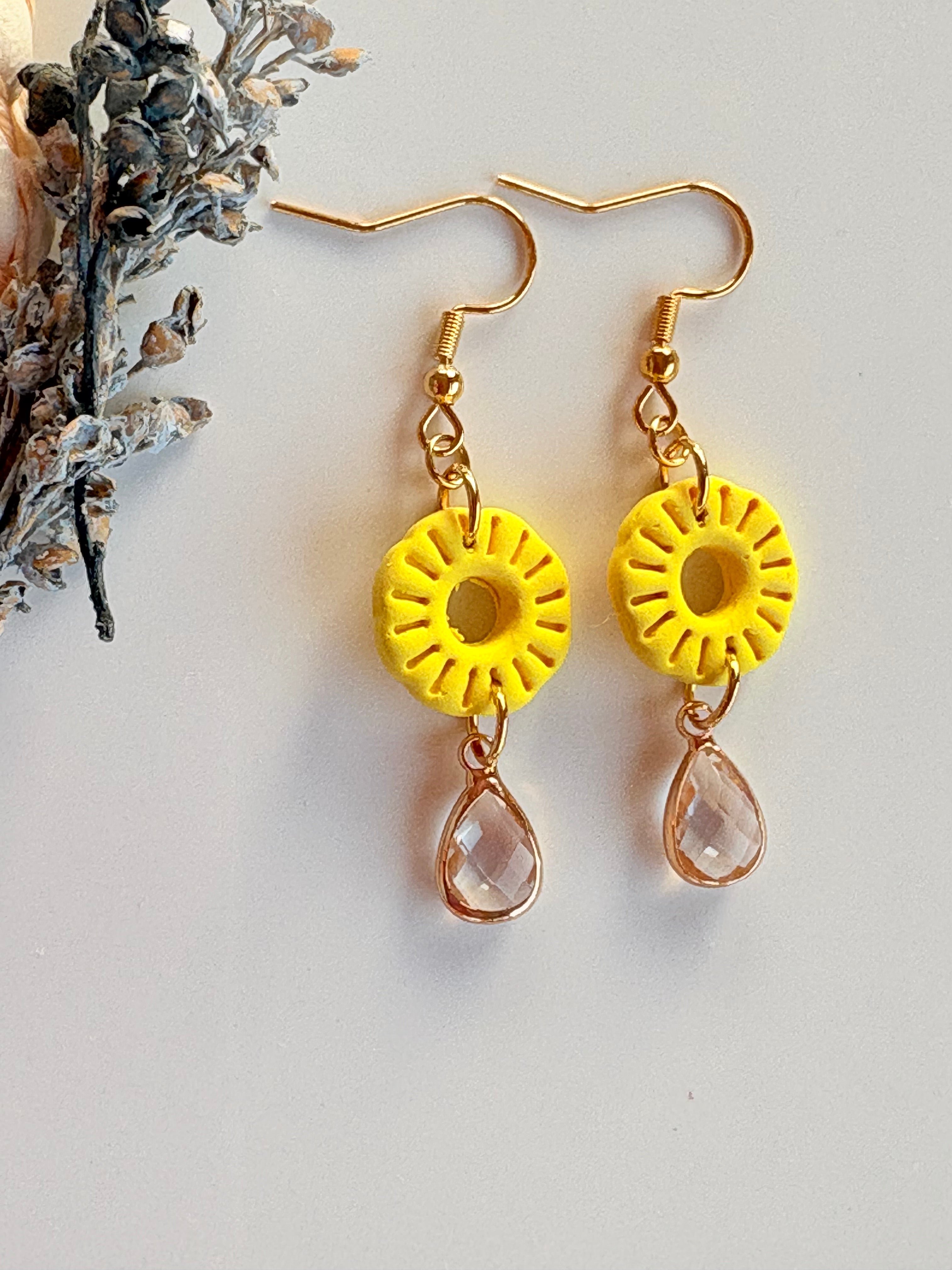 Pendientes Rodaja piña con lágrima