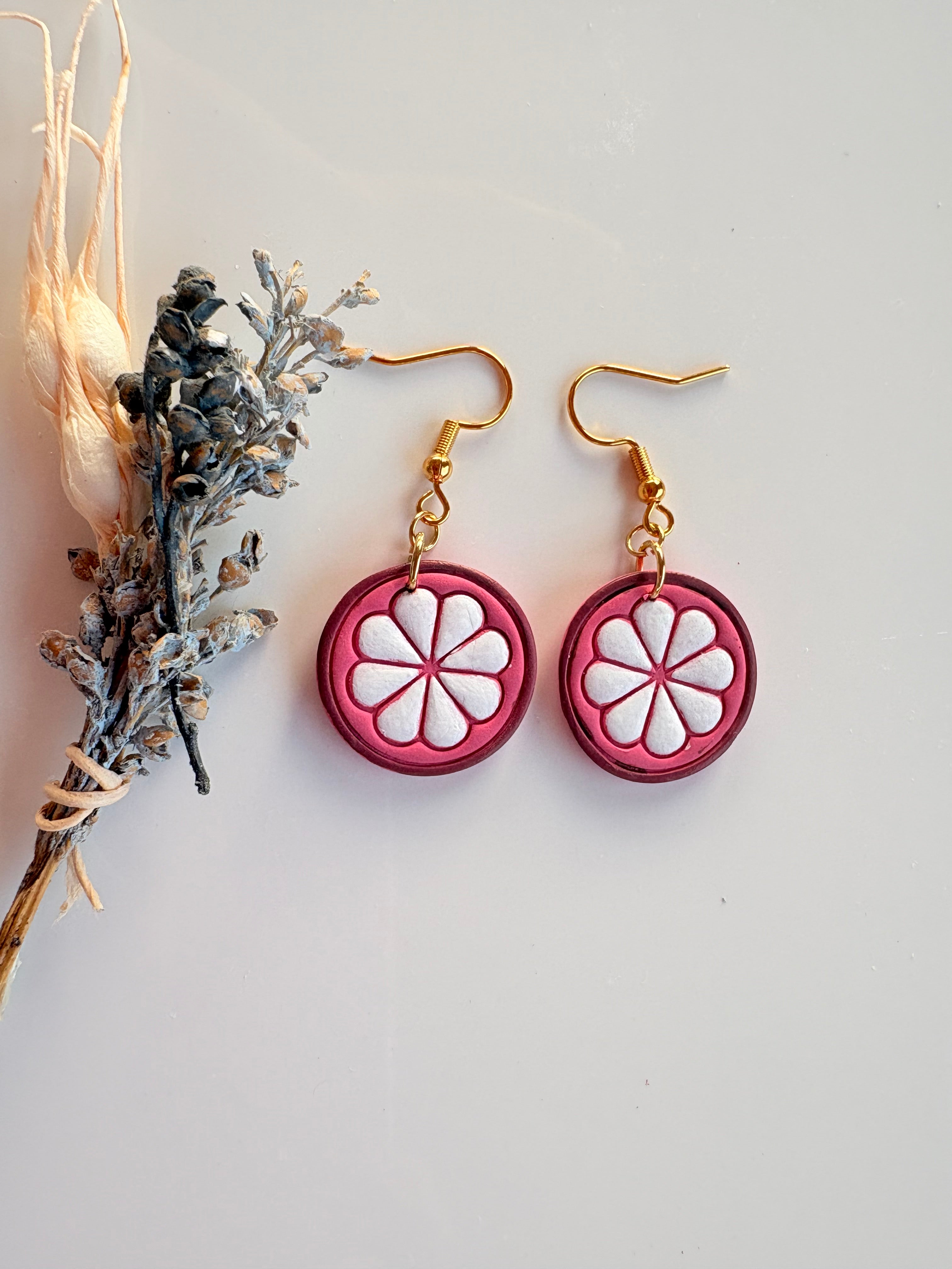 Pendiente Pomelo Rosa