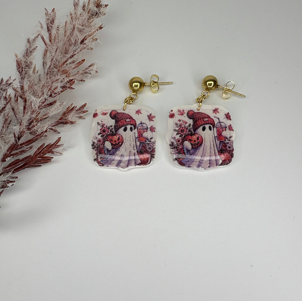 Pendientes Halloween Fantasma con gorro