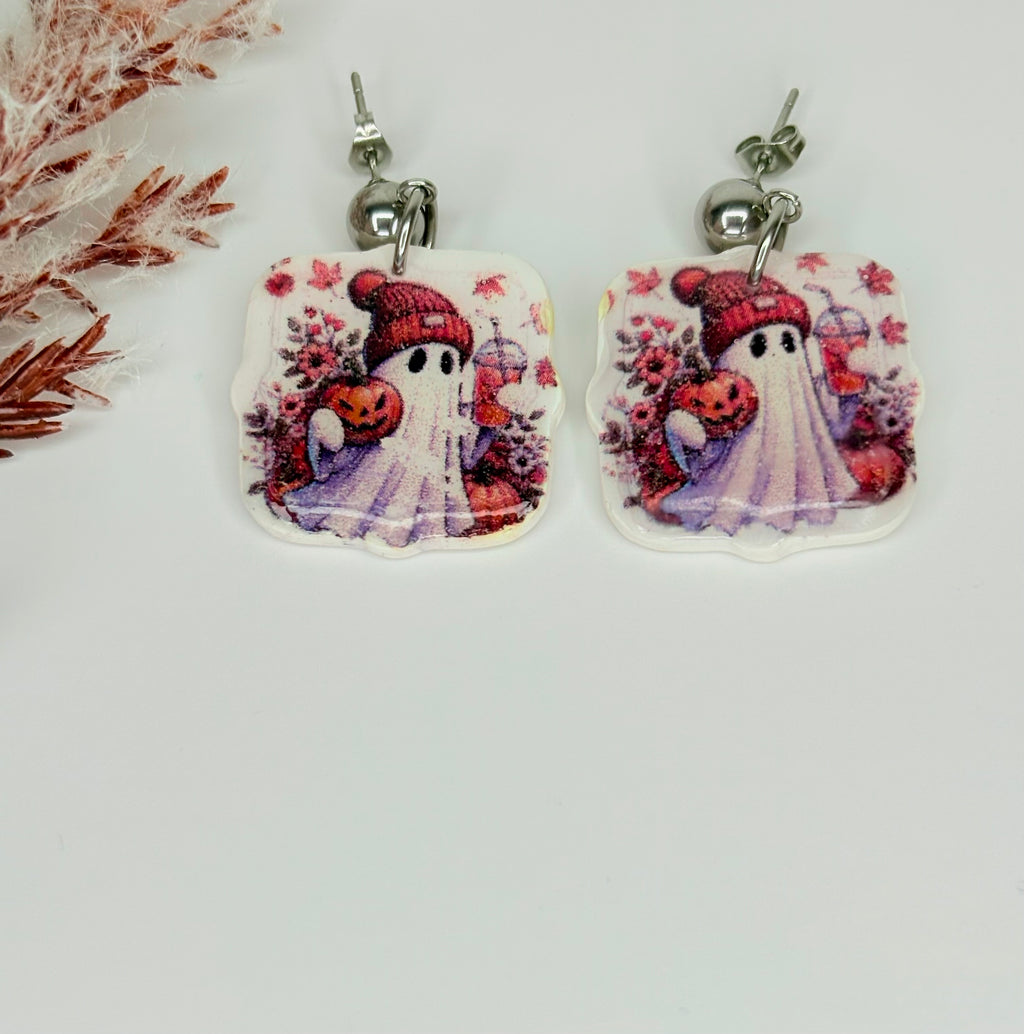 Pendientes Halloween Fantasma con gorro