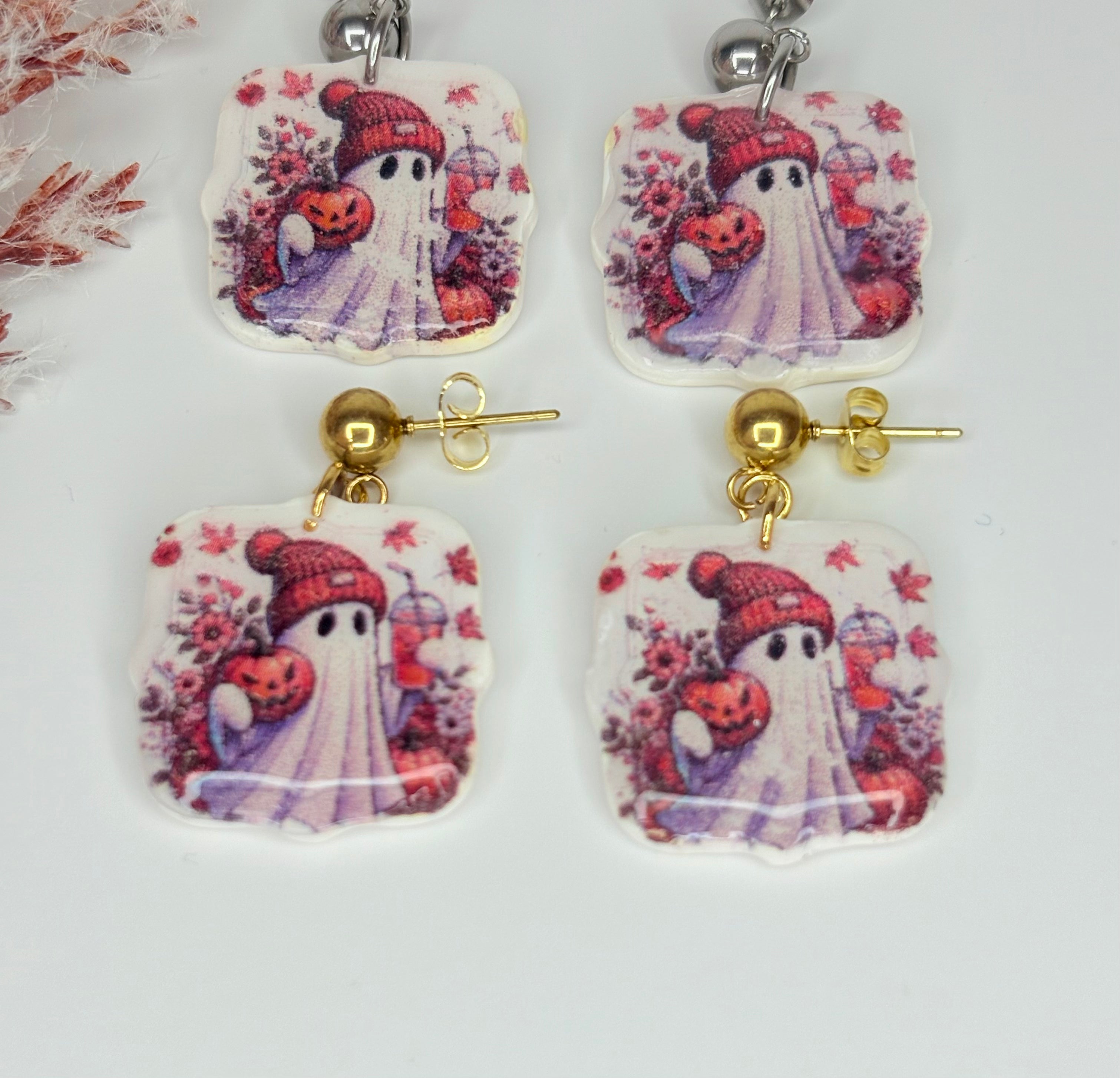 Pendientes Halloween Fantasma con gorro