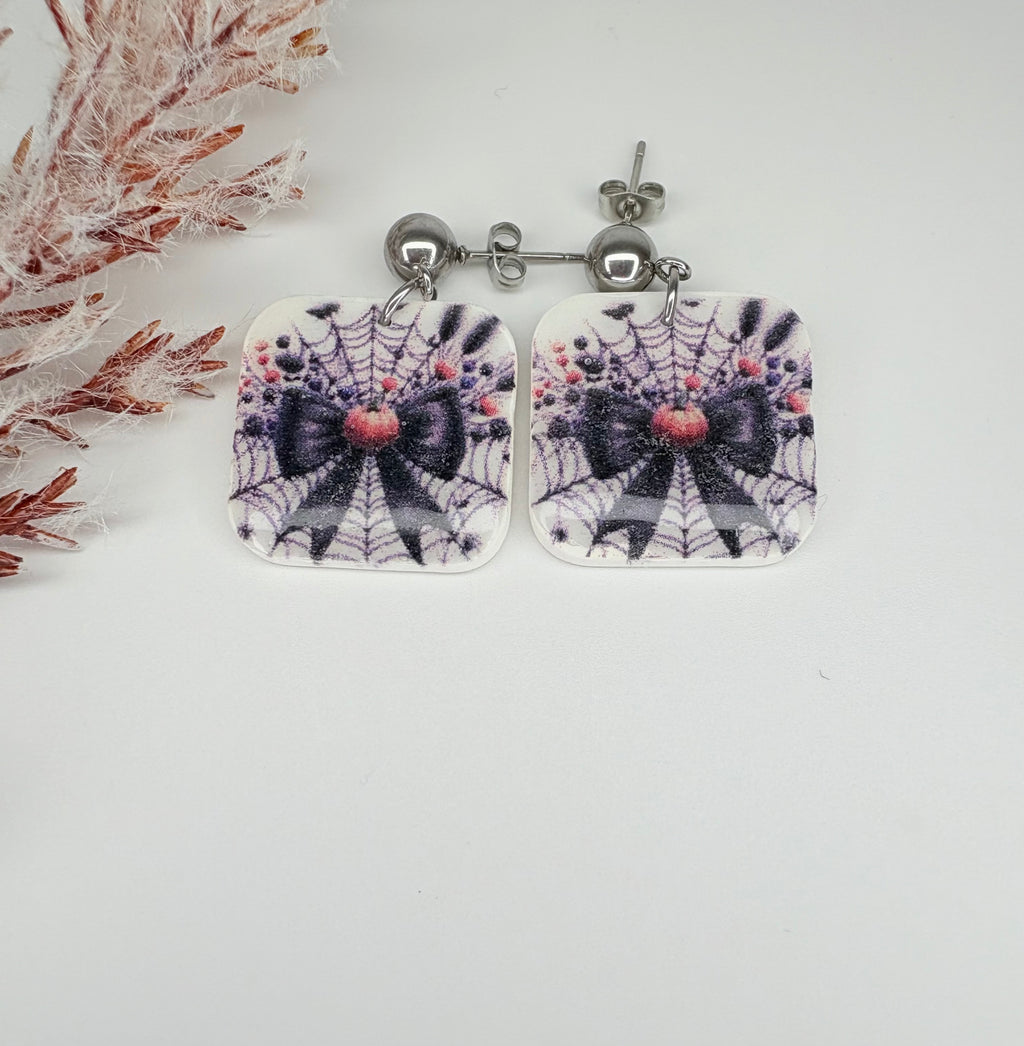 Pendientes Halloween Resina y Lazo negro