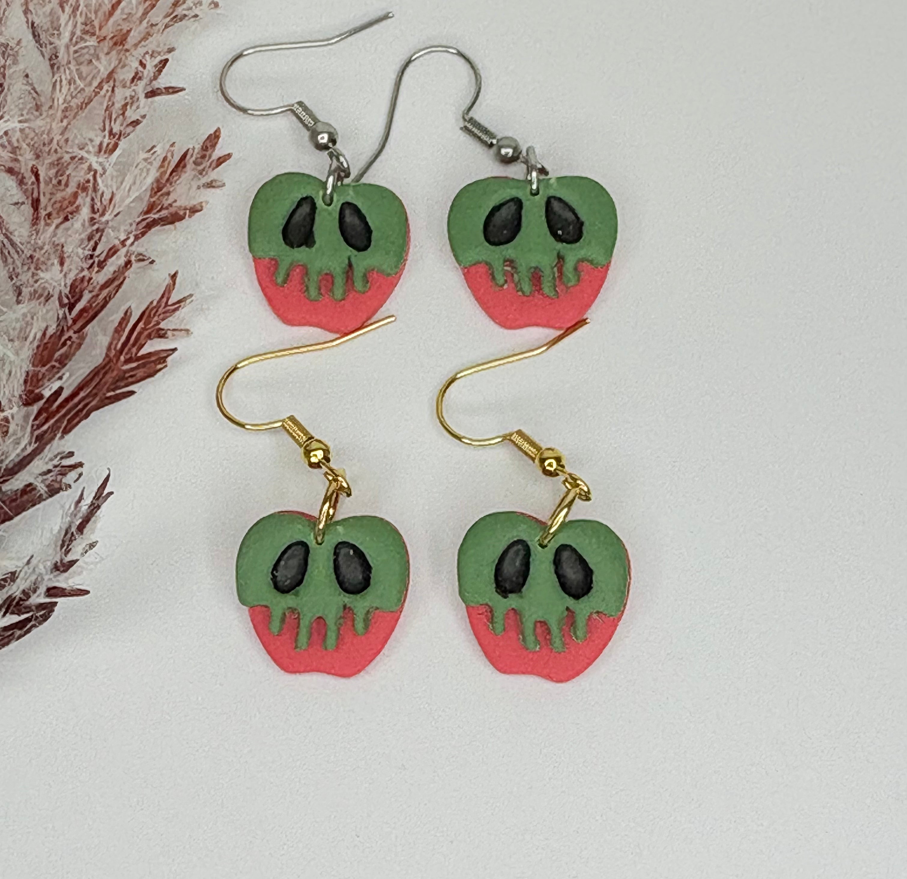 Pendientes Halloween Manzana Calavera