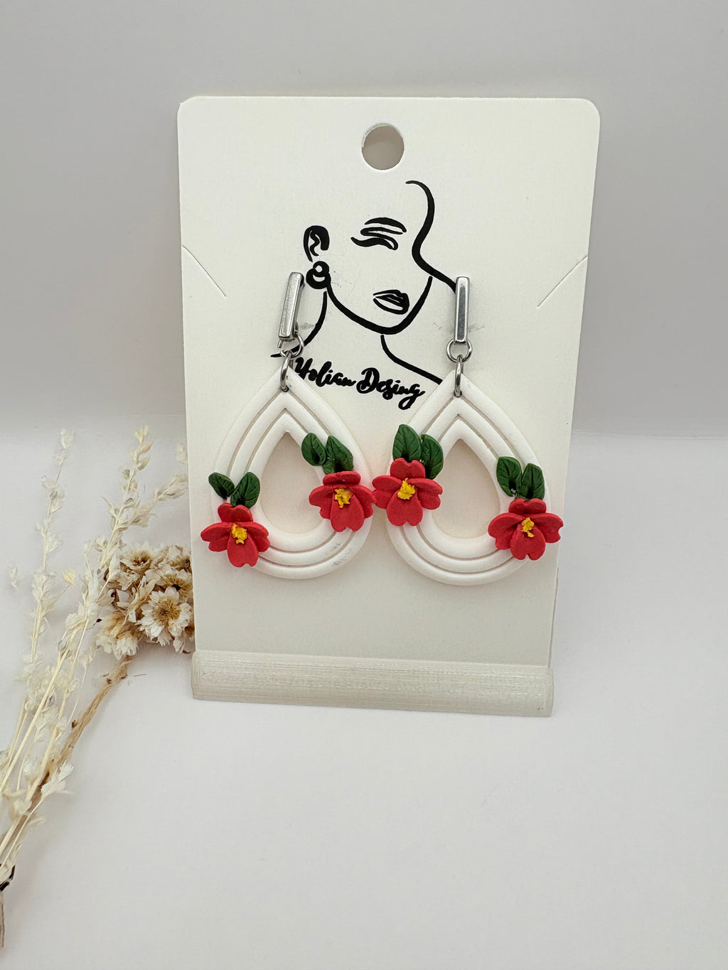 Pendientes lagrima floral