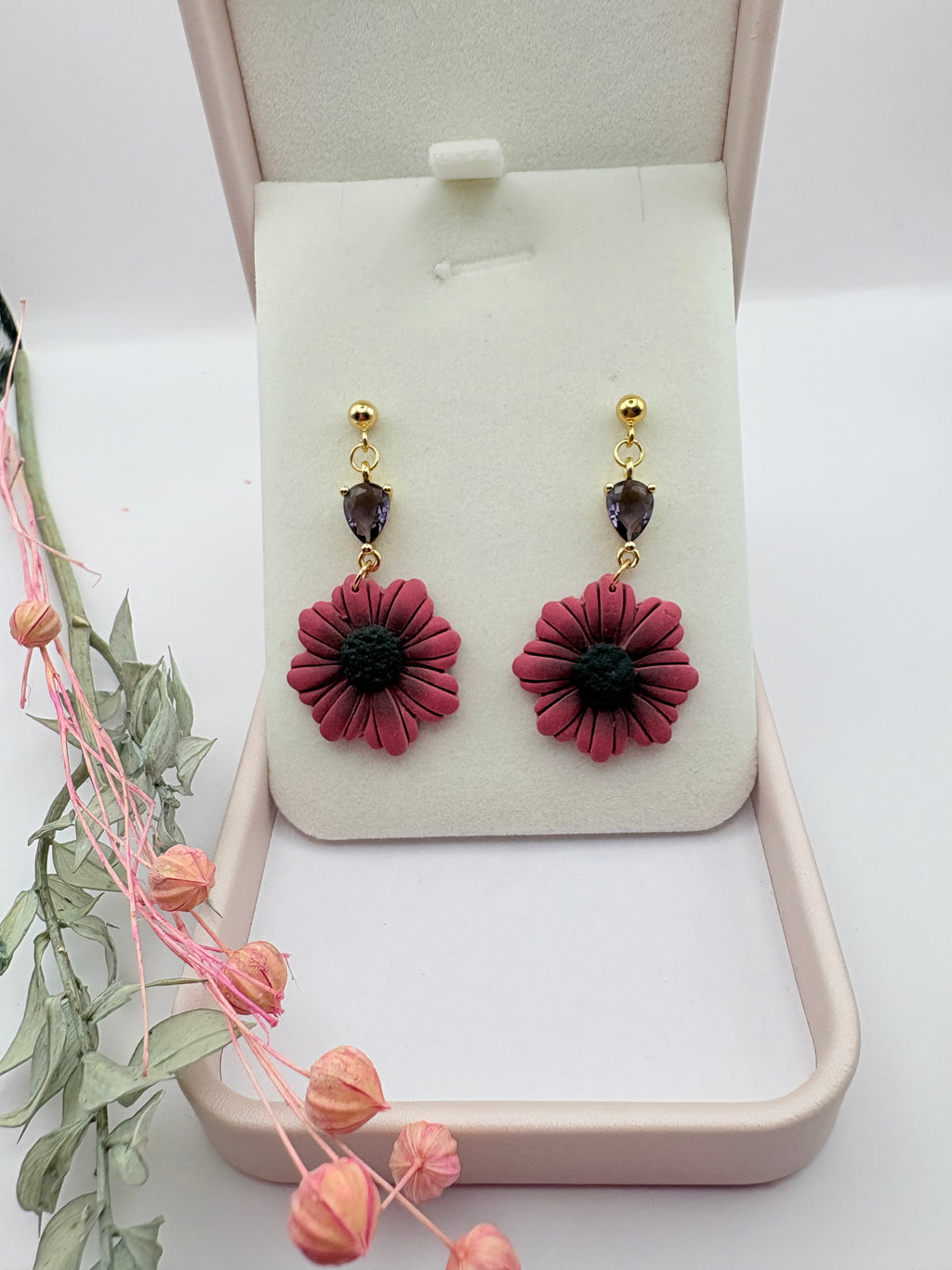 Pendientes Corelia Granate