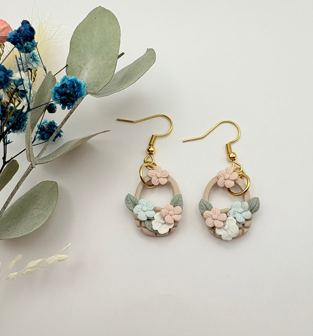 Pendientes Cesta Flores