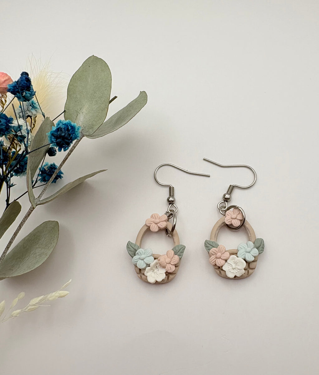 Pendientes Cesta Flores