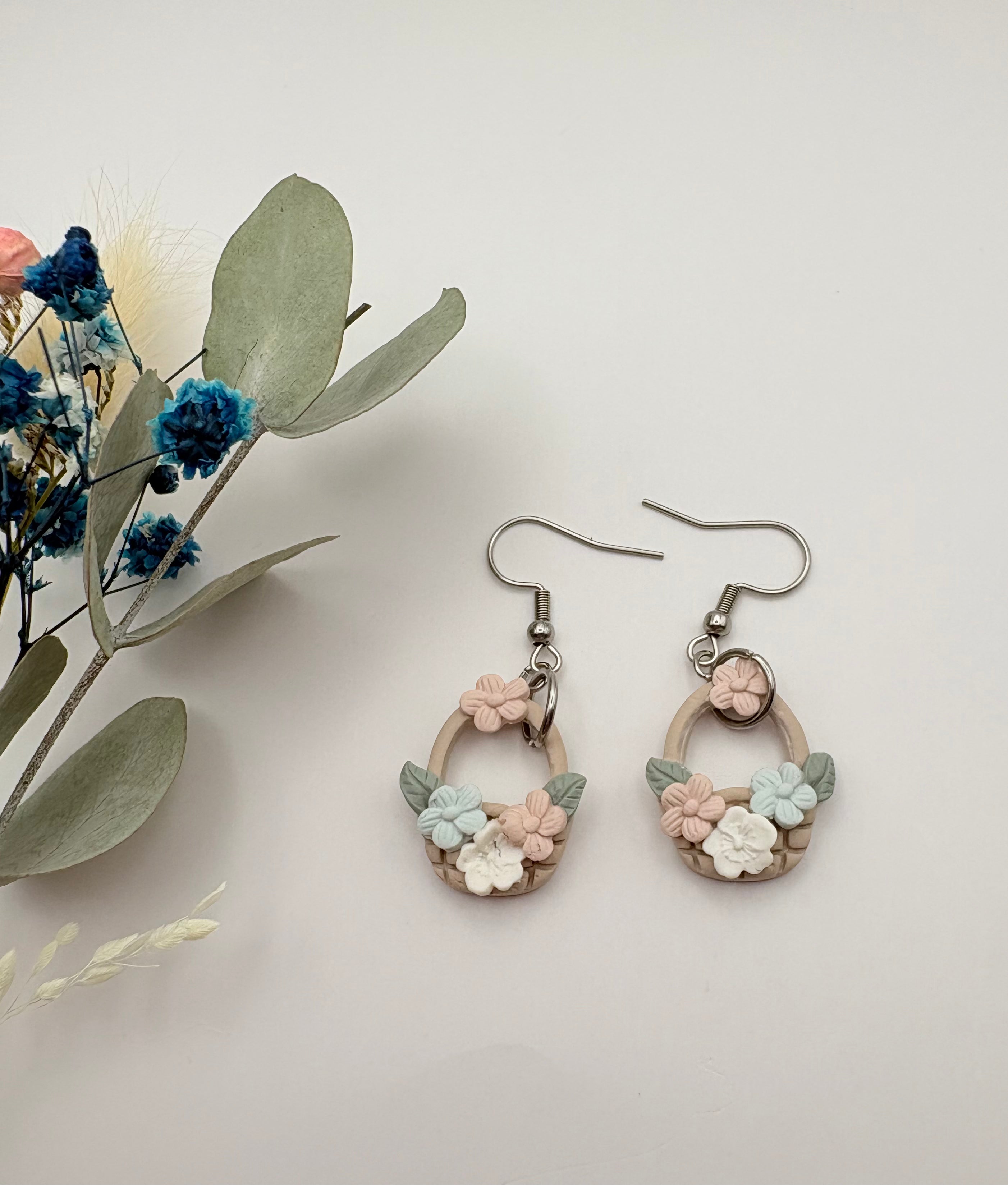 Pendientes Cesta Flores