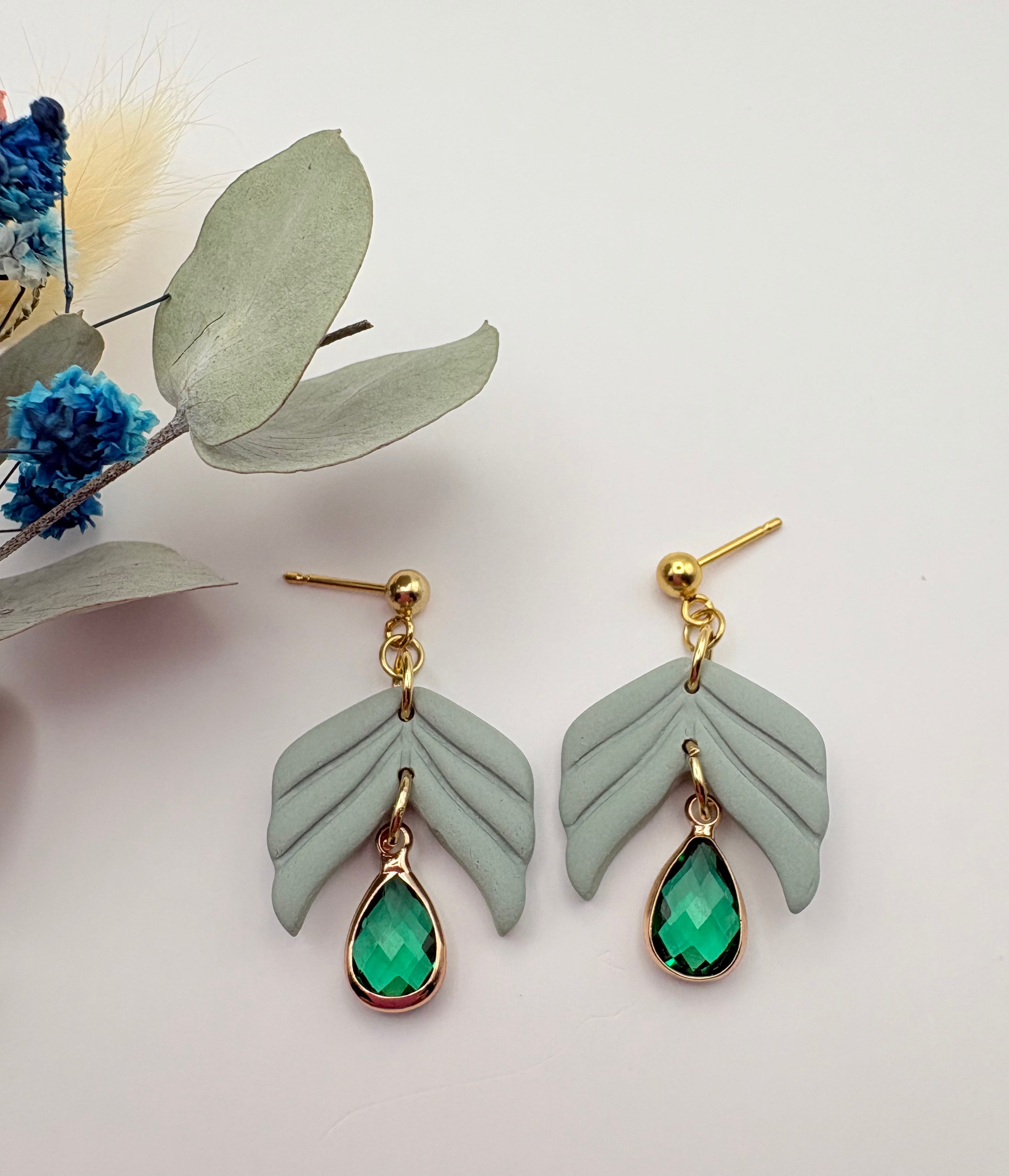 Pendientes Oryn Verde