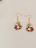 Pendientes Abejita con Flores