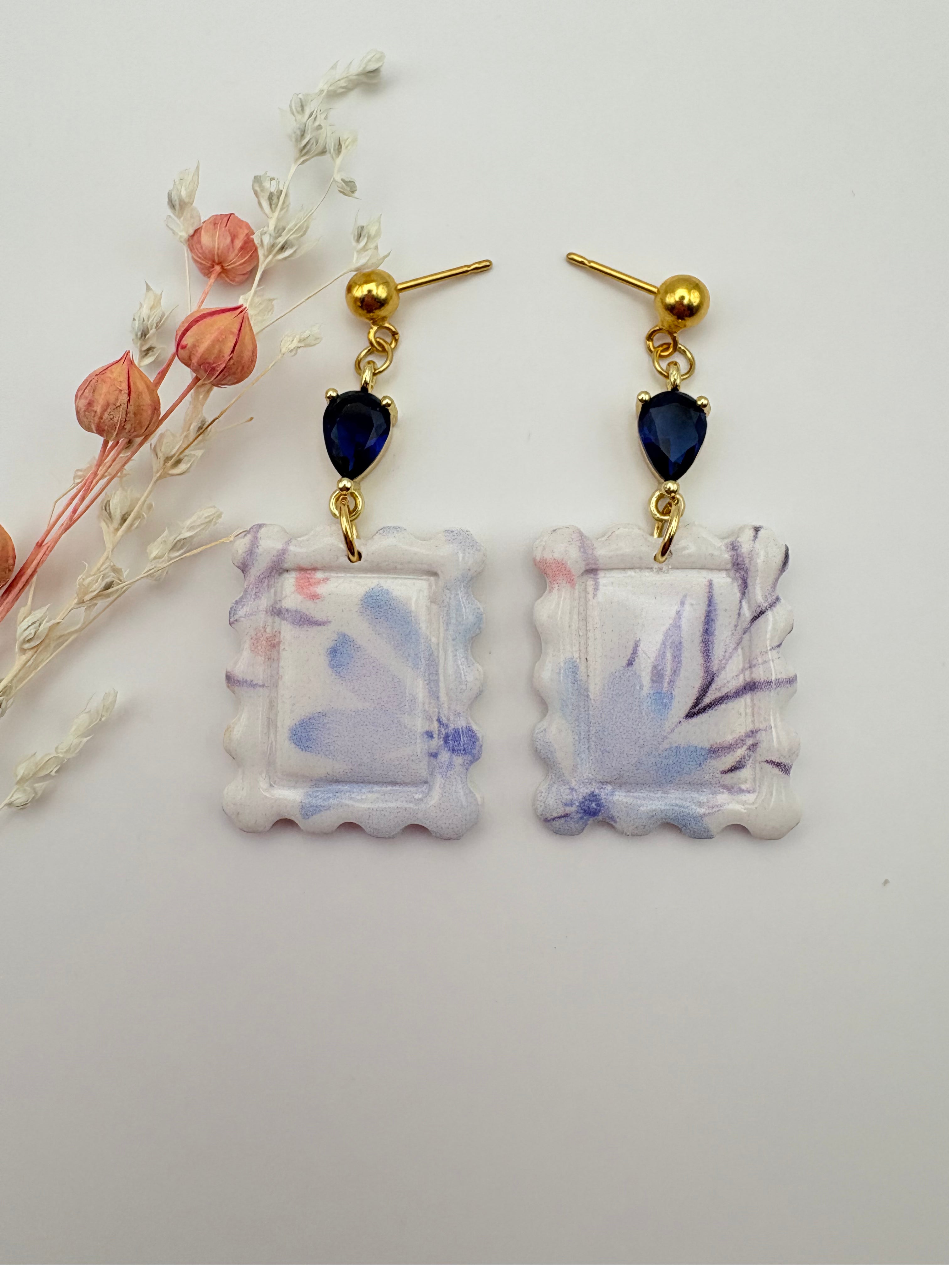 Pendiente Floral · Arcilla Polimérica y Resina