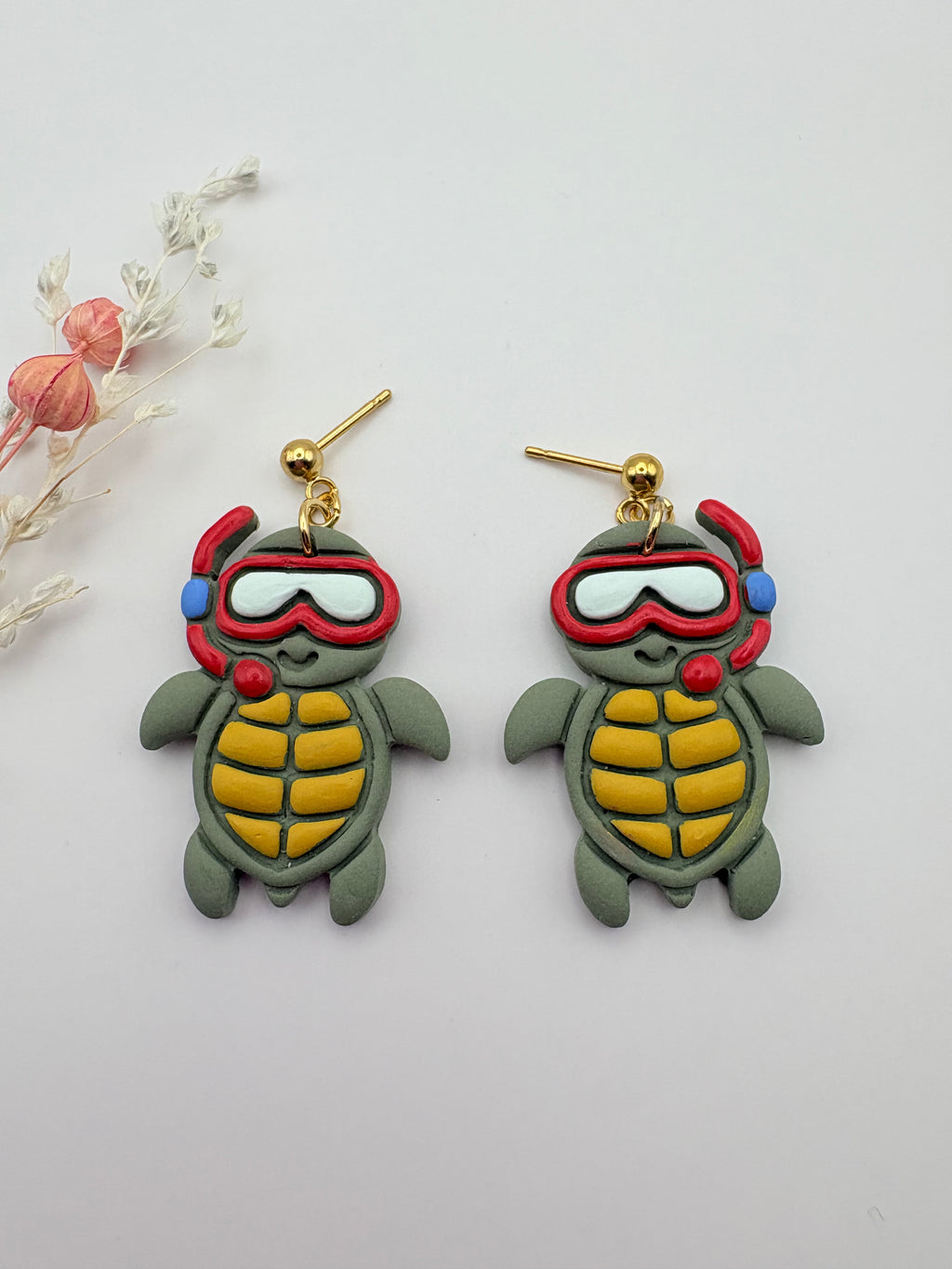 Pendiente Tortuga Snorkel · Arcilla Polimérica