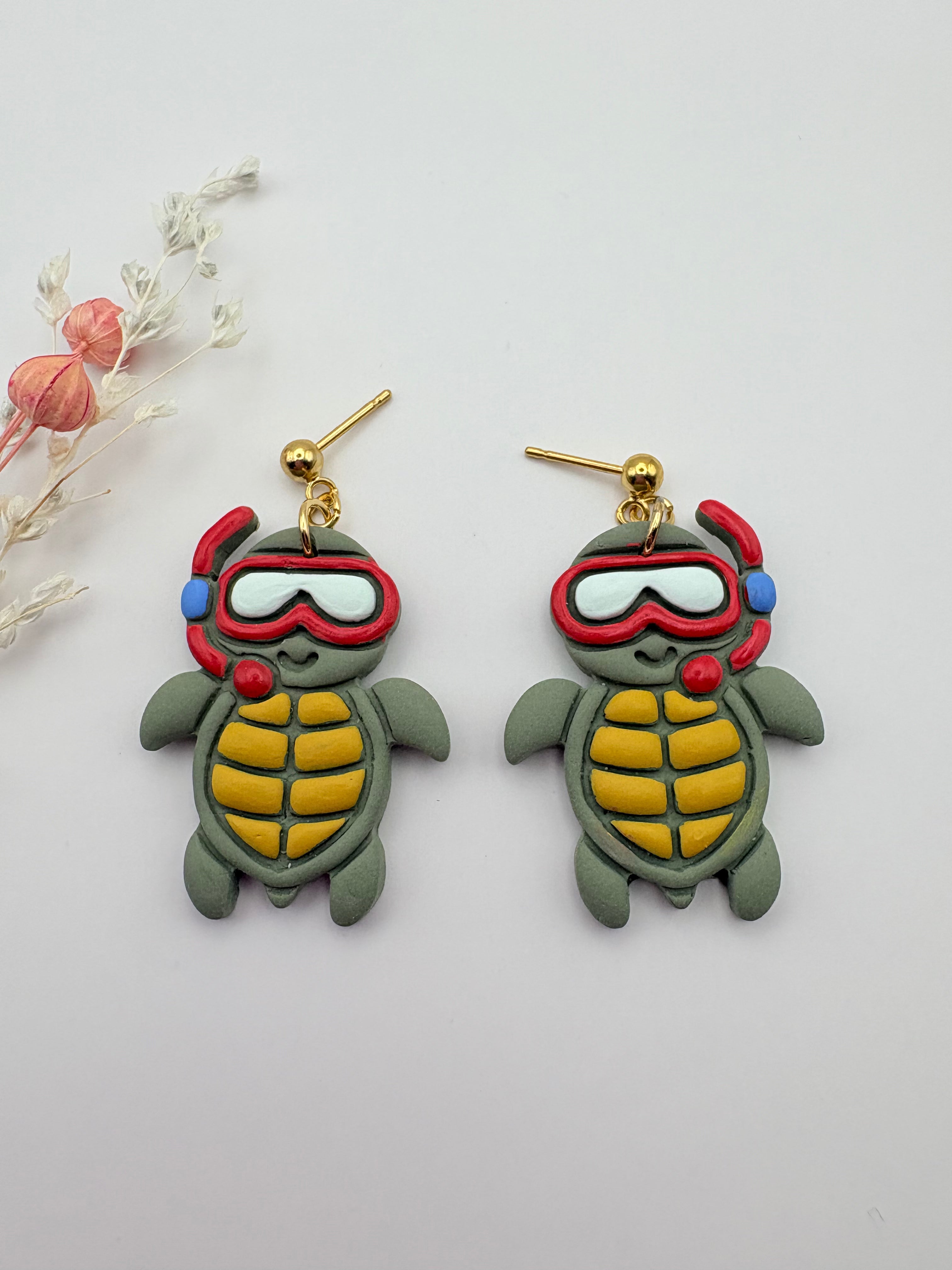 Pendiente Tortuga Snorkel · Arcilla Polimérica